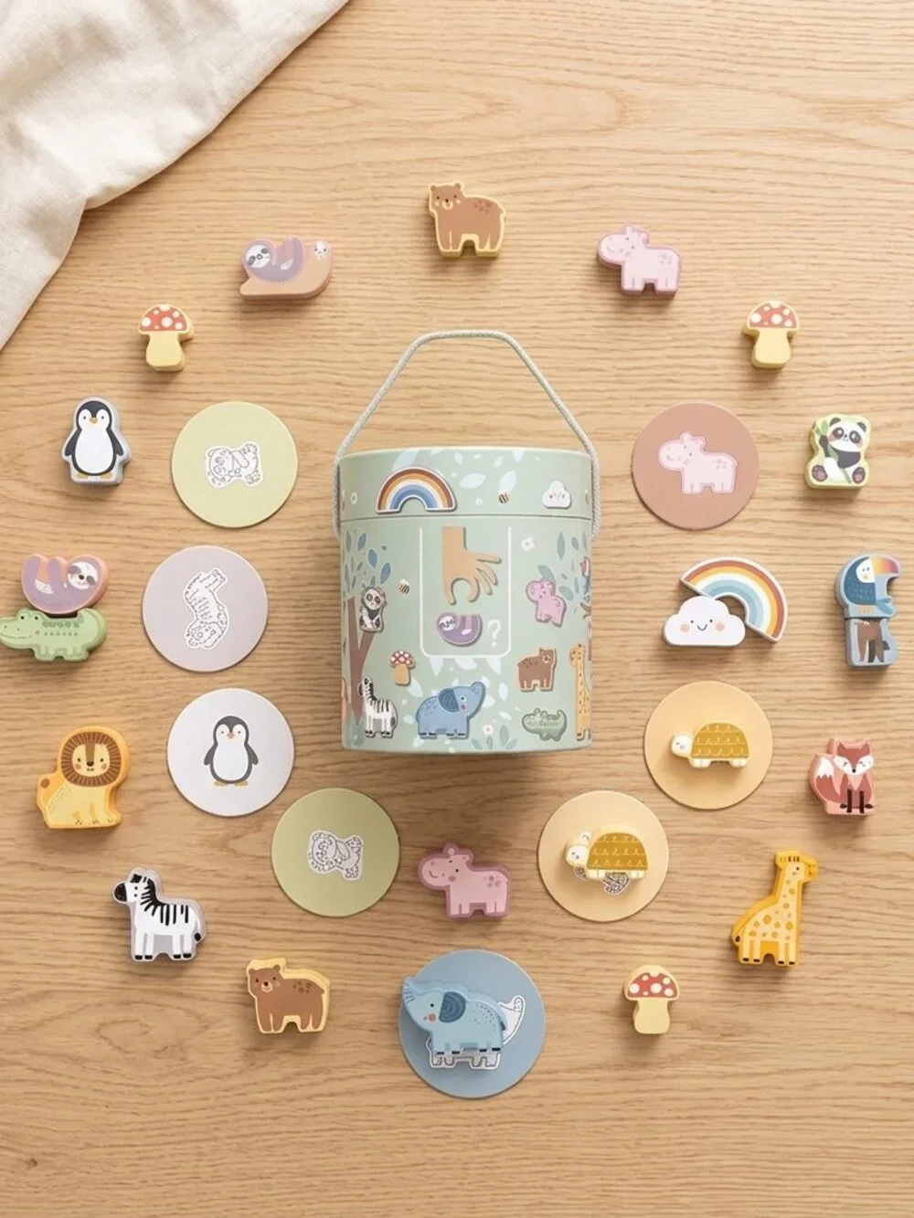 Tooky Toy Wooden Animal Matching Memory Game Montessori Toddler Toy
